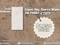 Over 20 Acres in Hudspeth County : Sierra Blanca : Hudspeth County : Texas
