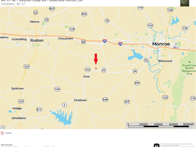 60.5 Ac Timberland for Home Sites : Eros : Ouachita Parish : Louisiana