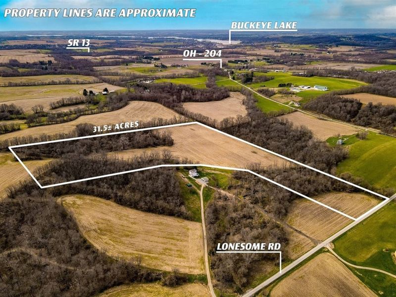 Lonesome Rd, 31 Acres : Thornville : Perry County : Ohio