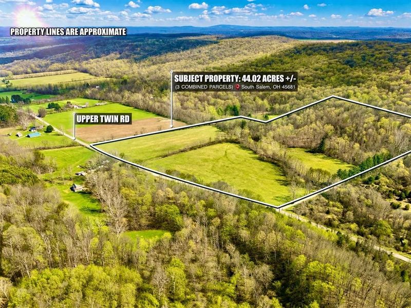 Upper Twin Rd, 44 Acres : South Salem : Ross County : Ohio